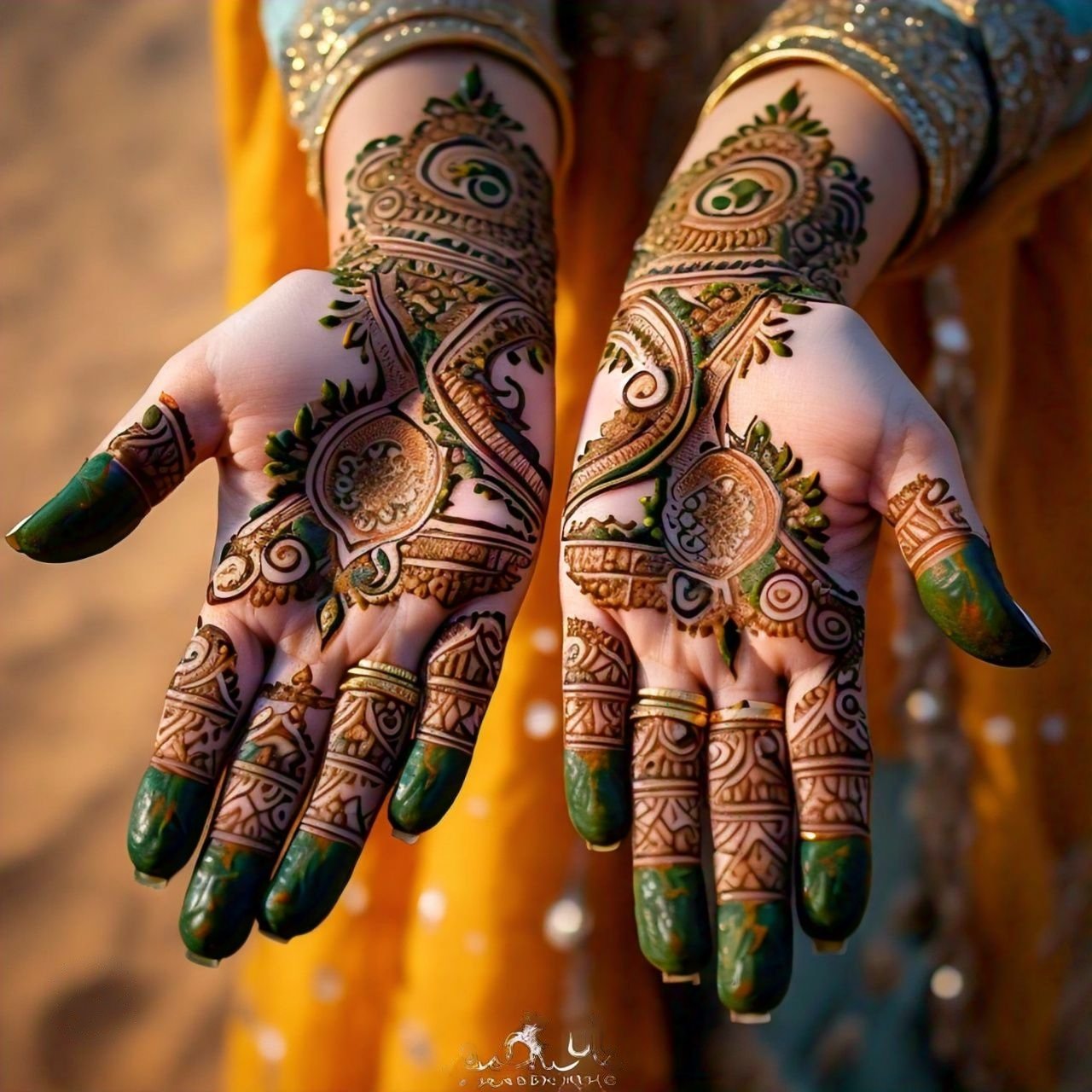 🌟 Traditional Arabic Bridal Mehndi: A Celebration of Bold Elegance 🌟